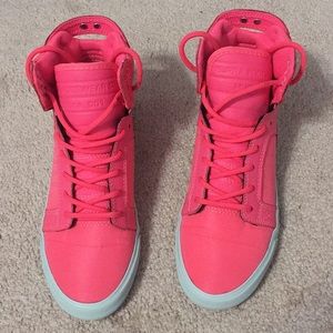 Pink/blue High Top Supras